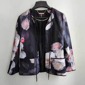 Ted Baker ‘Needine’ Chelsea Cord Trim Floral Jacket Size 1, U.S. Size 4 (Small)